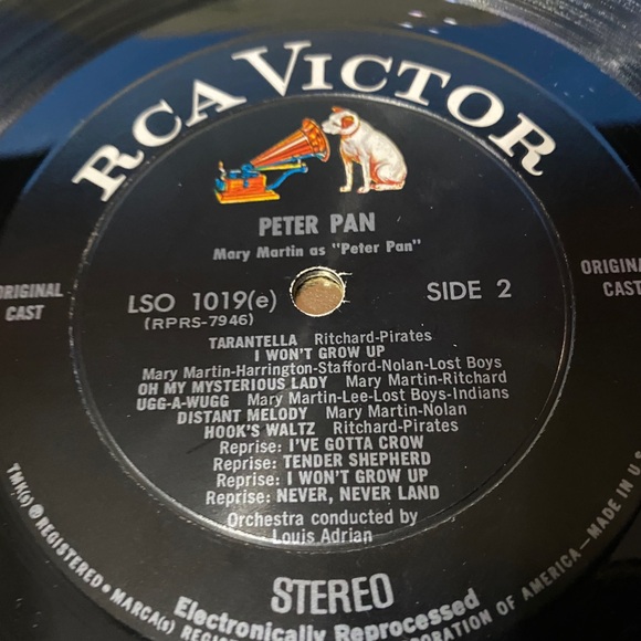 PETER PAN 60s MUSICAL VERSION RCA VINYL RECORD LP 33RPM ORIGINAL CAST RECORDING - Picture 6 of 16